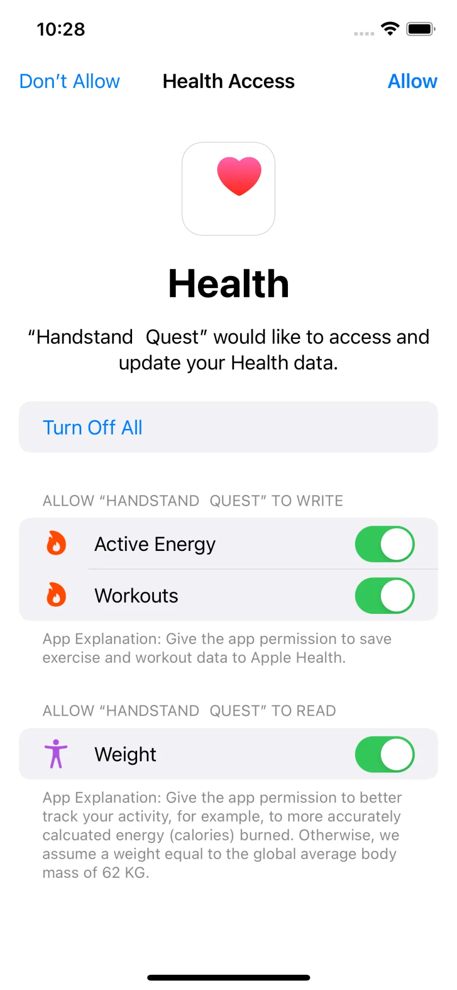 Asking for permissions to read write to Apple Health