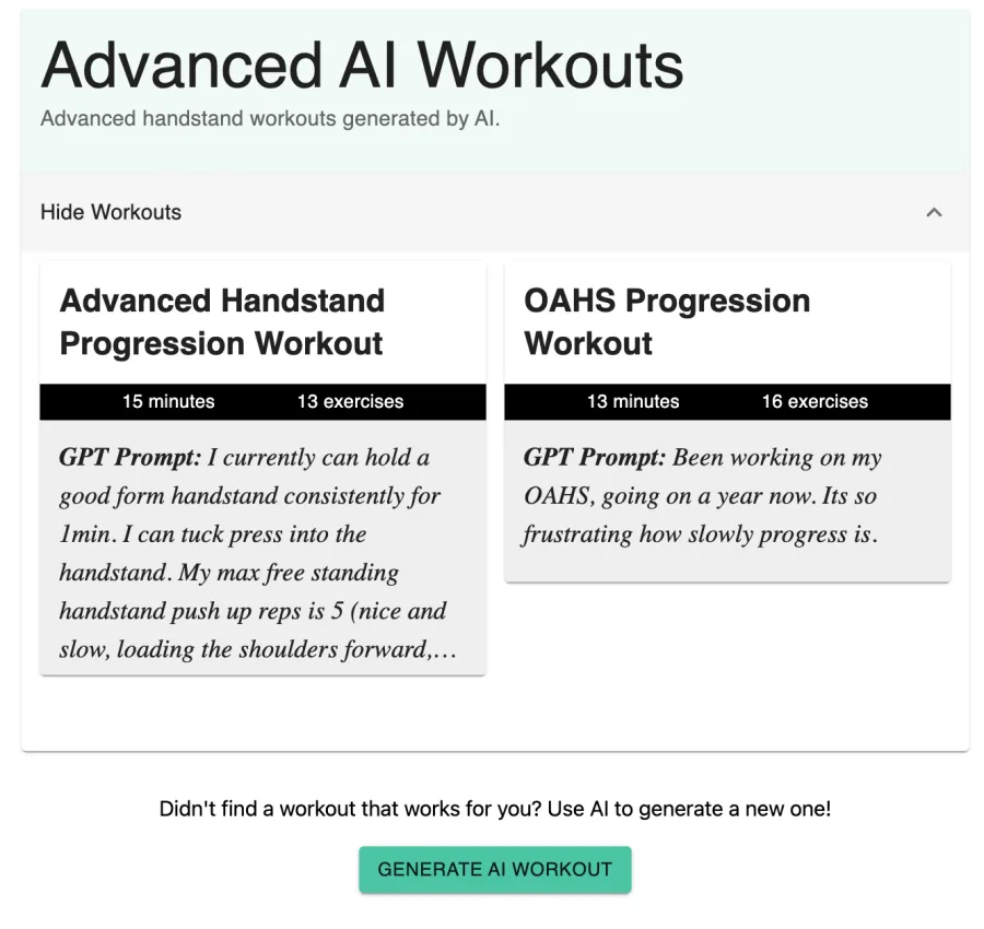 Discover Customized Handstand Workouts with AI: A New Approach to Fitness