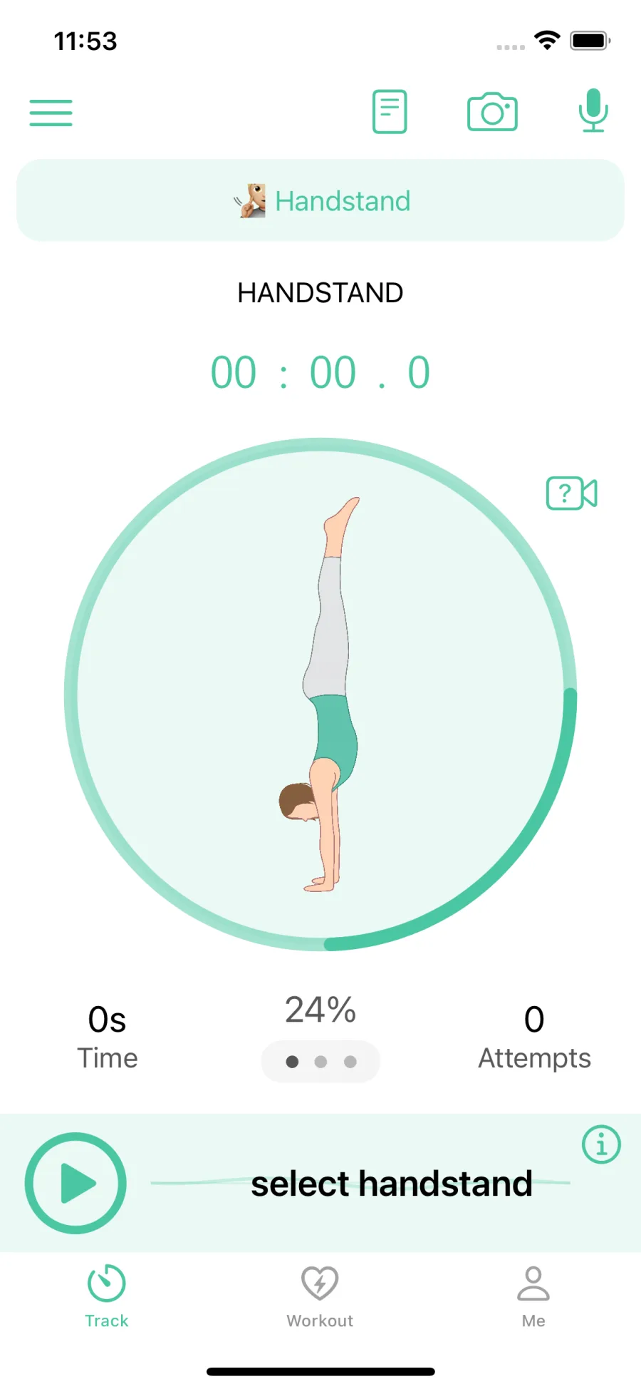 Select Voice Command to select an exercise by name