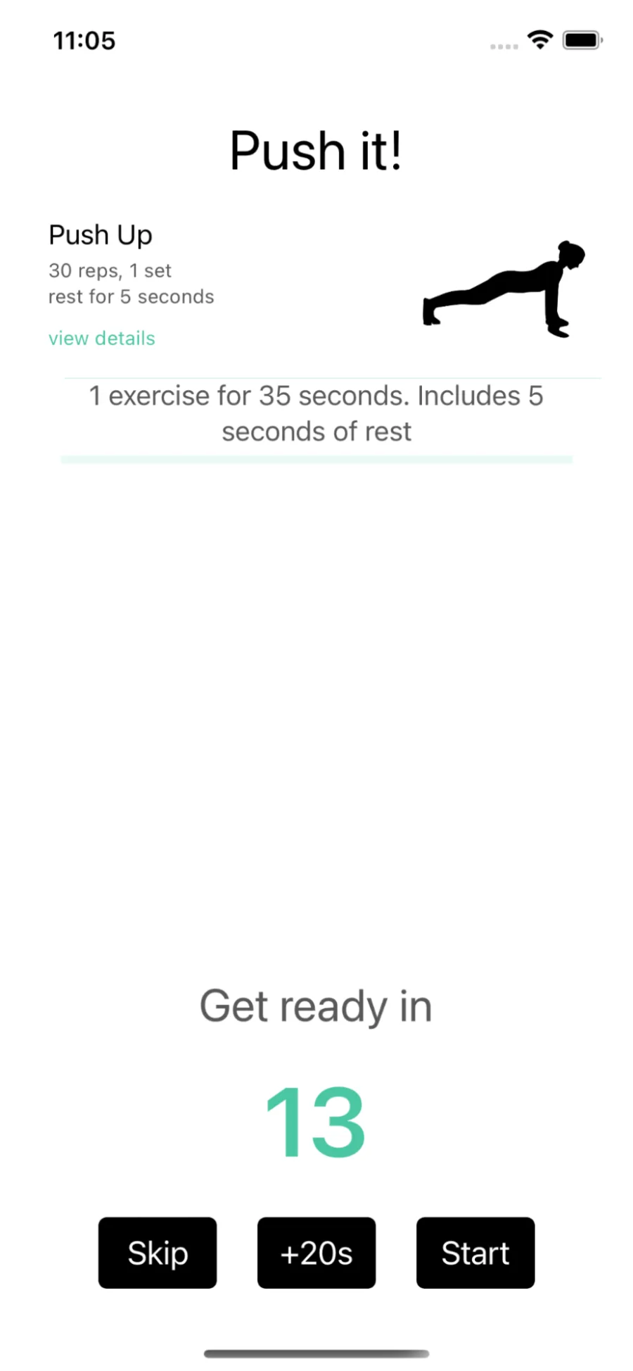 how your custom exercise will show up in the workout player section