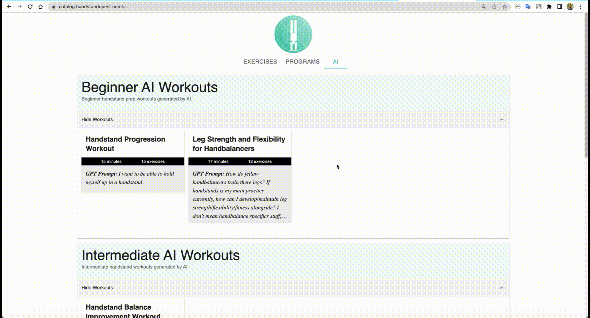 Generate ai workout