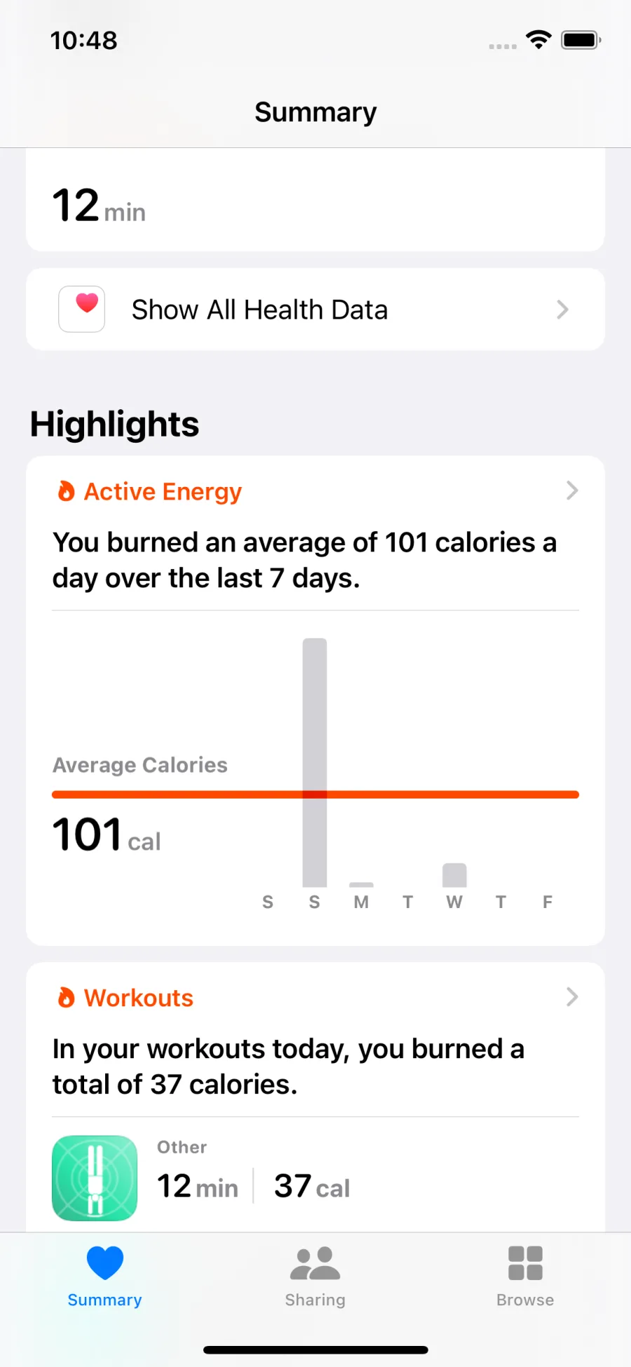 Calories in Apple Health App from HQ App