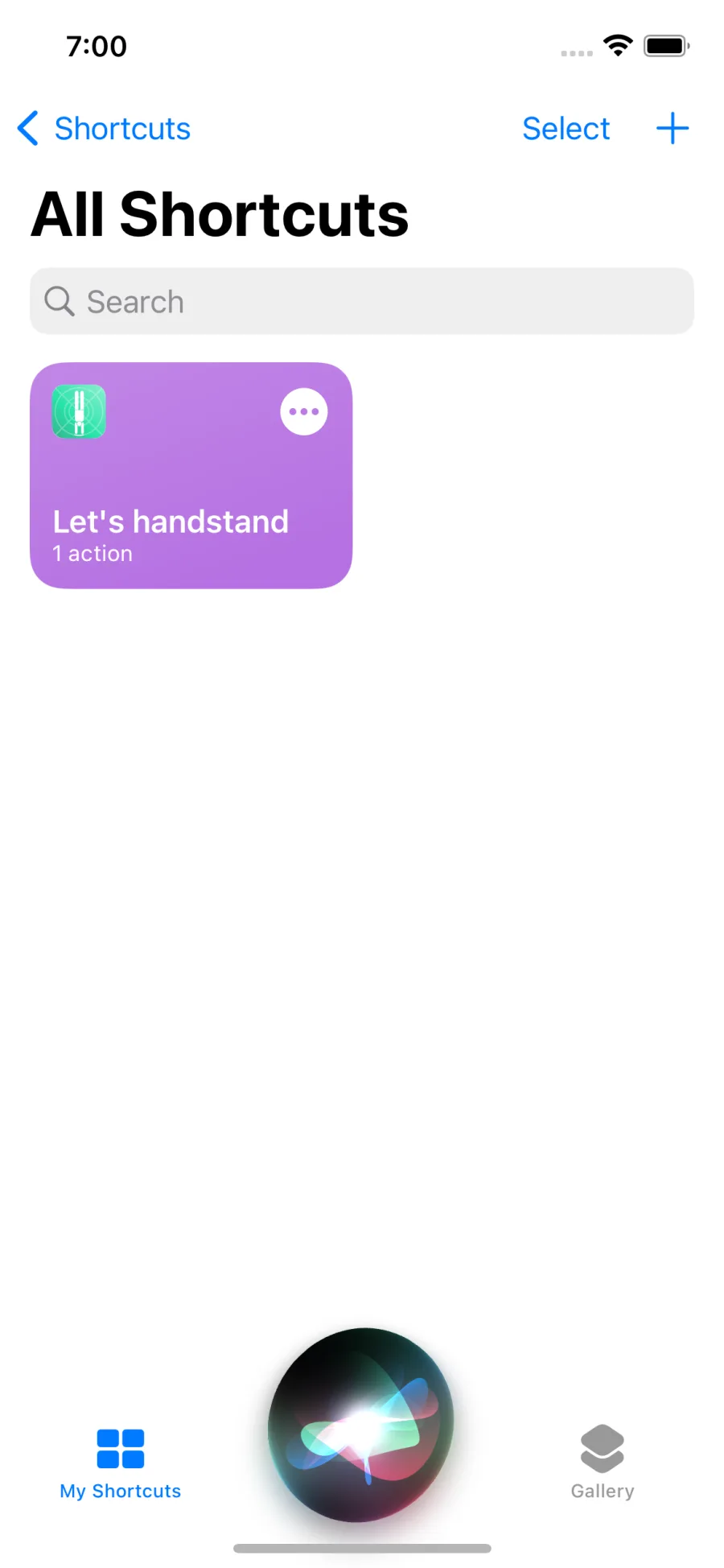 Hey Siri: Let's handstand shortcut