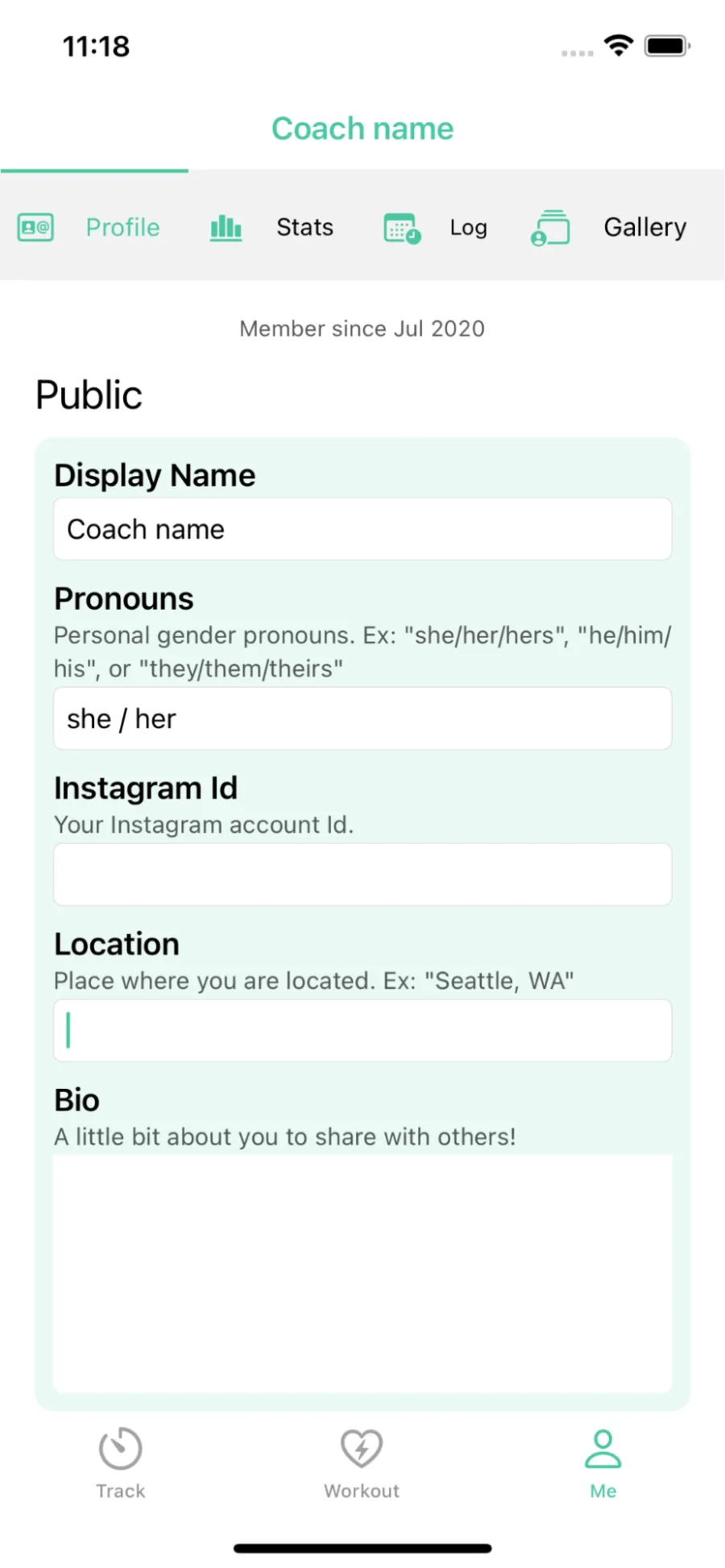 Coach Profile Editor