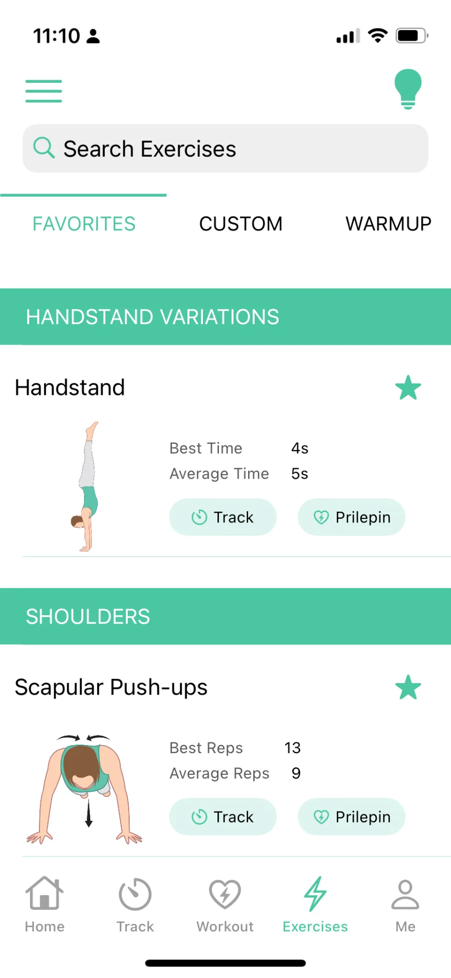 Prilepin Entry Point from Exercise Catalog