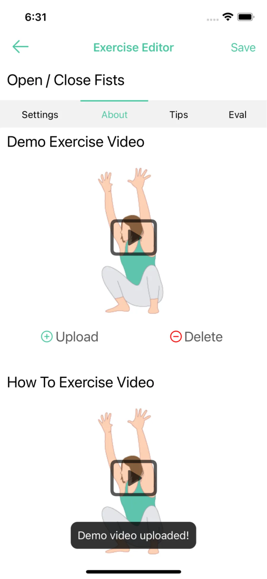 Successful upload of demo video