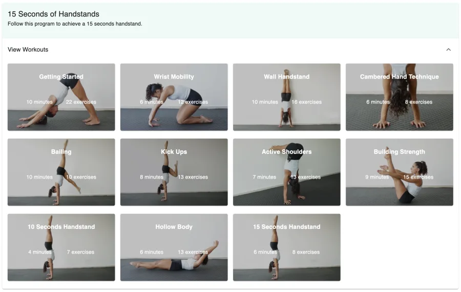 15 seconds of Handstands