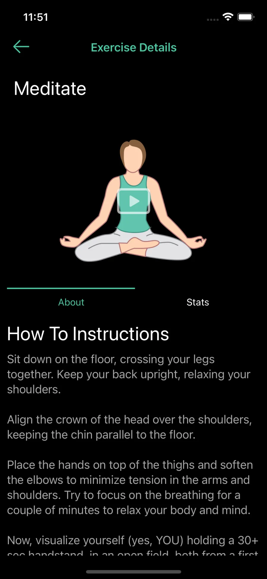 Meditation Exercise Details
