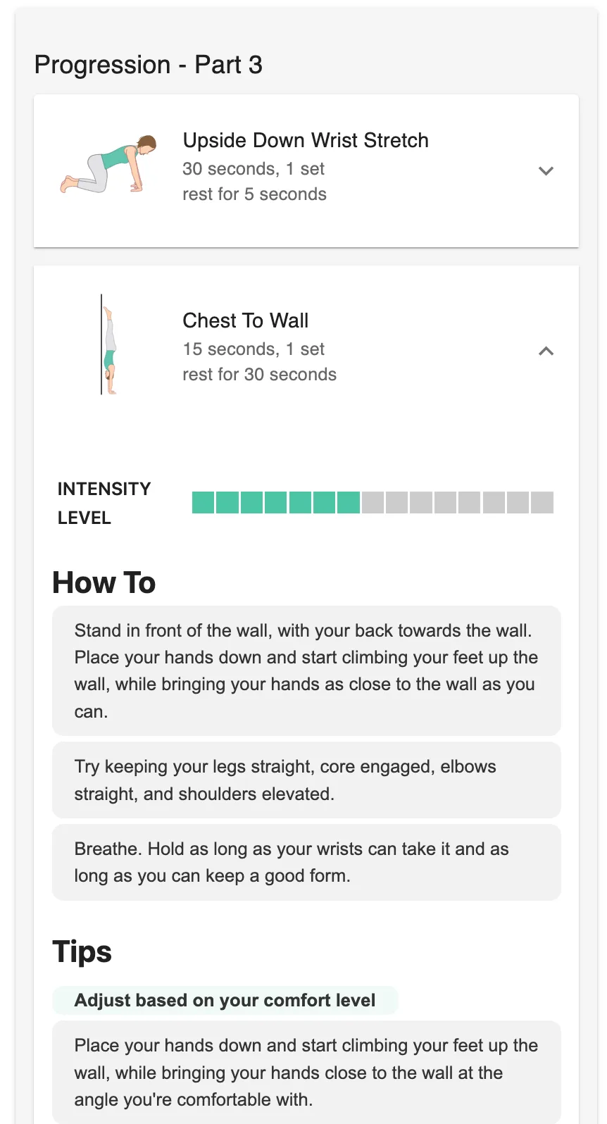 Drilling into Exercise Details