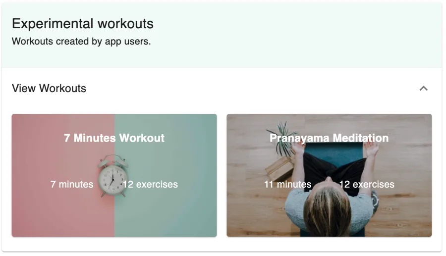 Experimental workouts