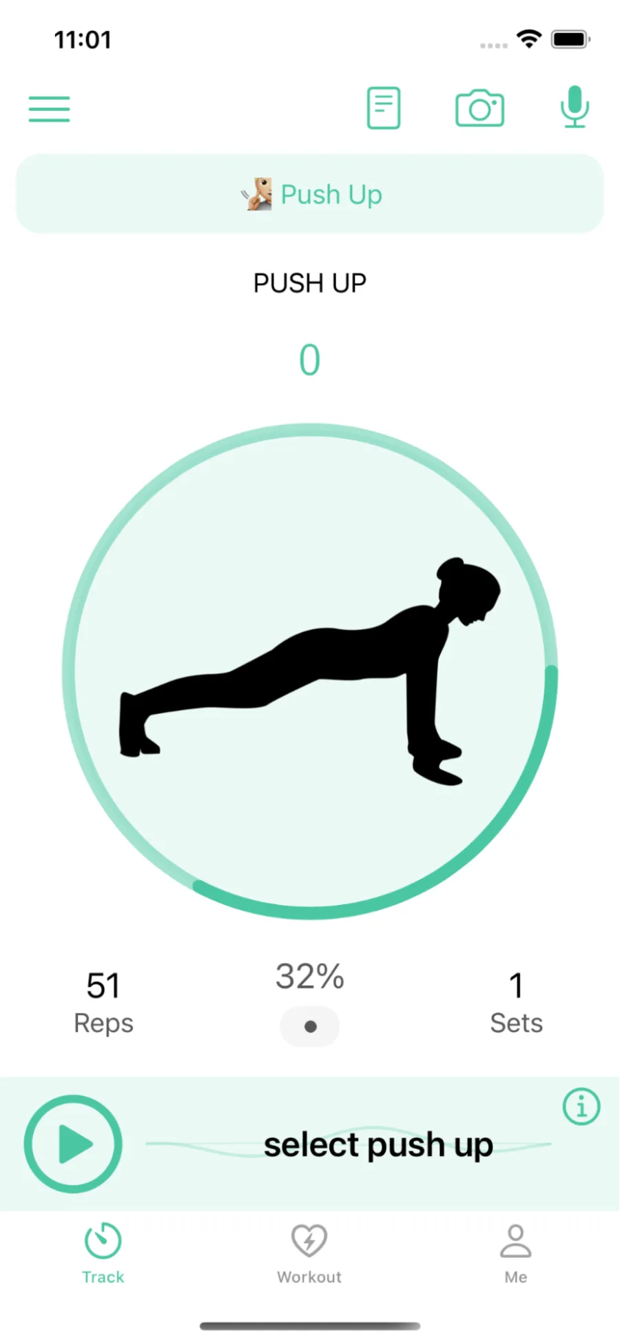 How you can tell the app (with your voice) to select your exercise