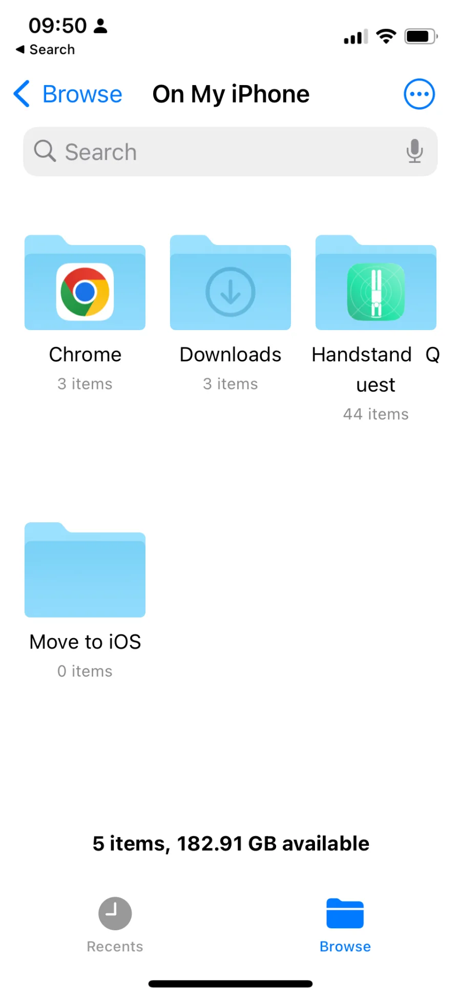 Handstand Quest Folder in Files App